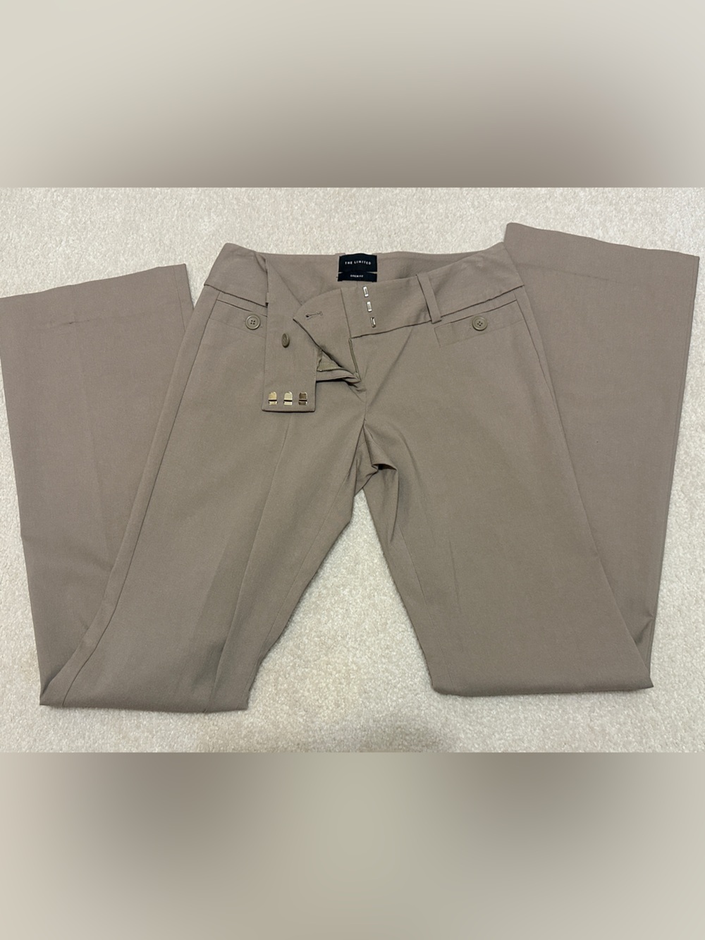 The Limited Drew Fit Straight Dress Pants in Taupe